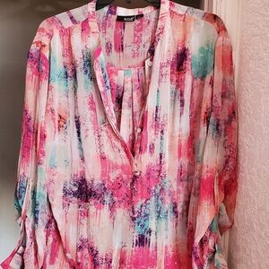 Gently worn (less than 4 hours) multi print blouse